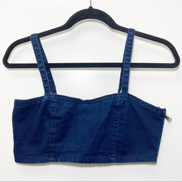Forever 21 Denim Cami Cropped Bralette Tank M - Picture 2 of 8